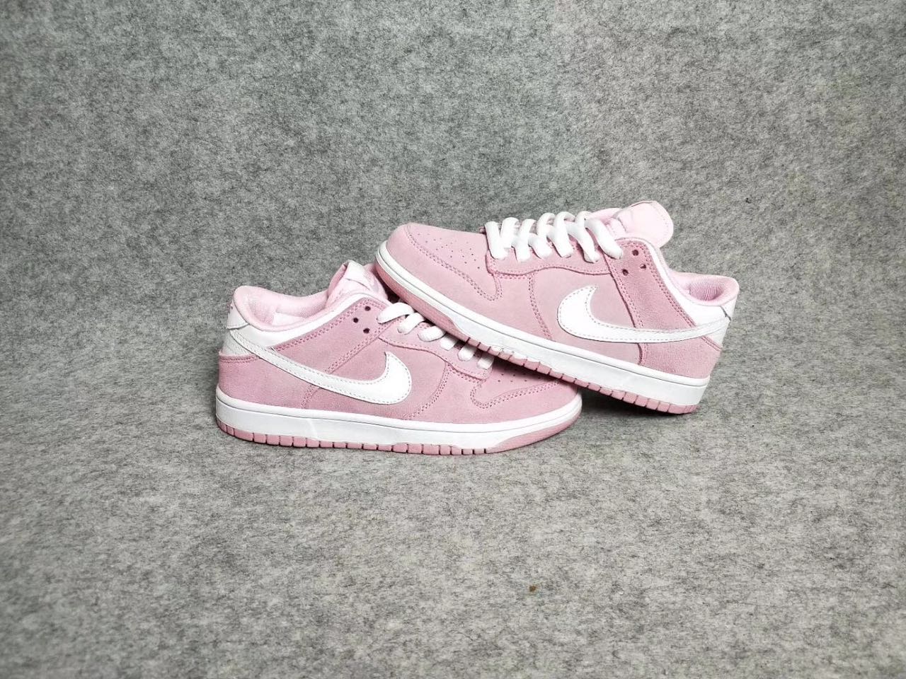 Women Nike Dunk Low GS Pink White Shoes